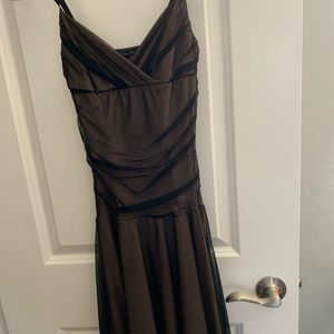 Black Lace Tan Dress